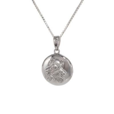 sterling silver teddy bear cremation pendant necklace for a child